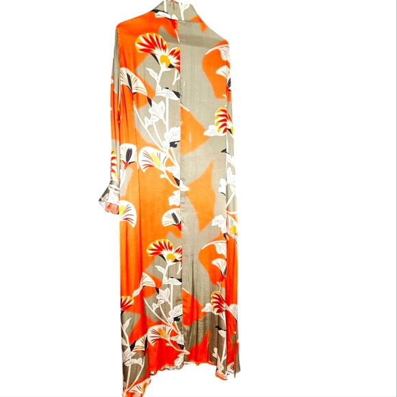 NWT Anthropologie Corey Lynn Calter Tropical Wide Cuff Maxi Shirt Dress Size 1X - Picture 9 of 13